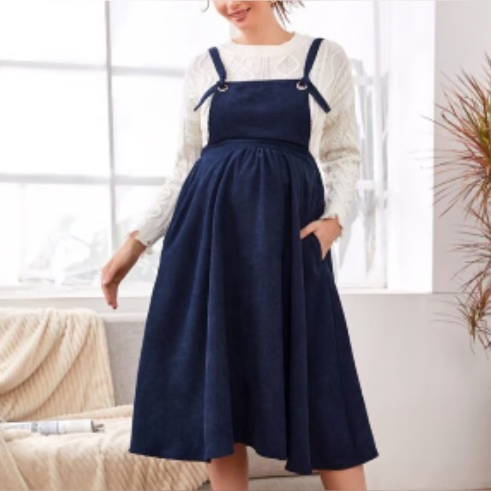 Skies Are Blue Corduroy Pinafore Dress